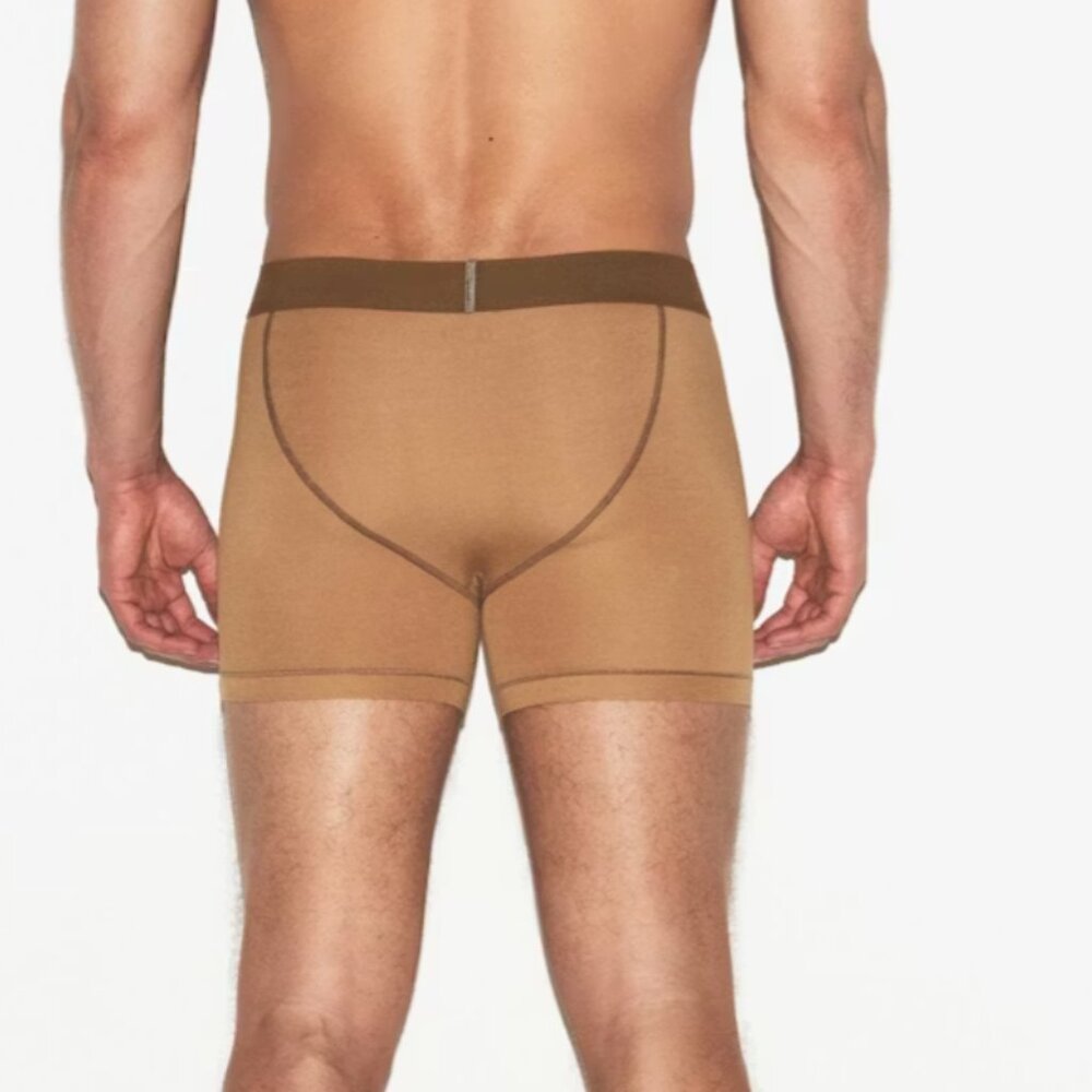 SKIMS Cotton Men's 3" Boxer Brief - LIMITED EDITION COLOR RUSSET - Picture 2 of 2